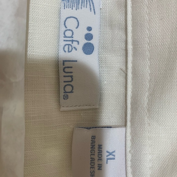 Men’s size XL Cafe Luna off white button down shirt - Picture 5 of 7